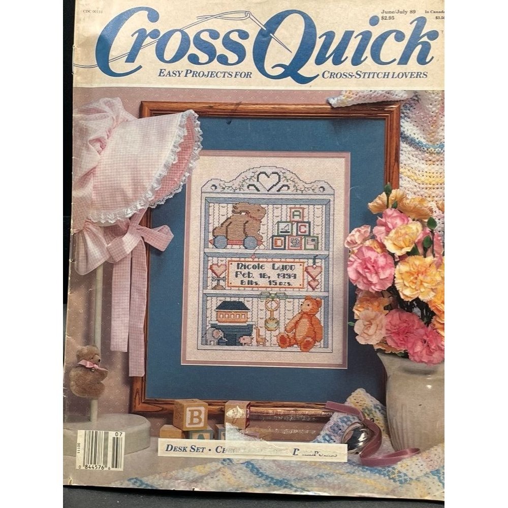 Cross Quick Easy Projects for Cross-Stitch Lovers June/July '89 Pattern Magazine